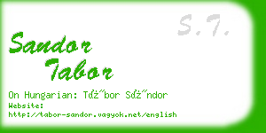 sandor tabor business card